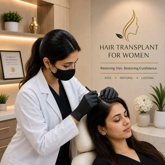 Hair transplant for women in Lahore by female specialist restoring natural hair with safe technique