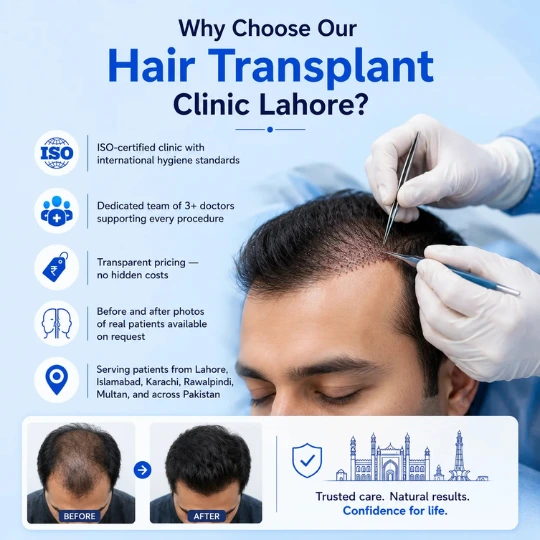 Why choose Hair Transplant Clinic Lahore with ISO-certified doctors transparent pricing and results